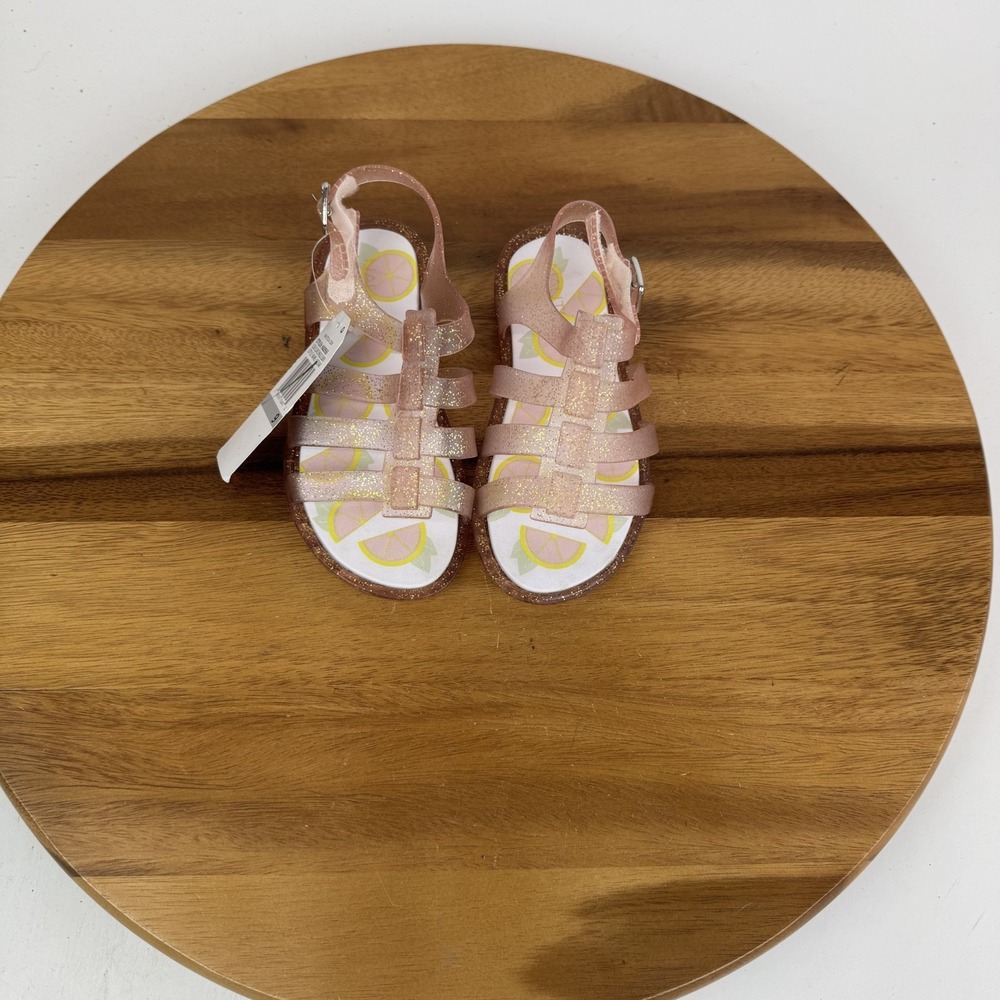 New Little Kids Nautica Abeam Pink Glitter Grapefruit Fisherman Sandals Size 9 C